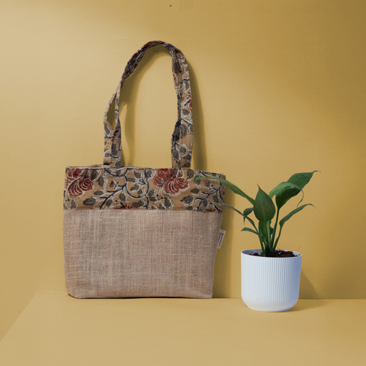The Manduva Project Small Jute Kalamkari Bag