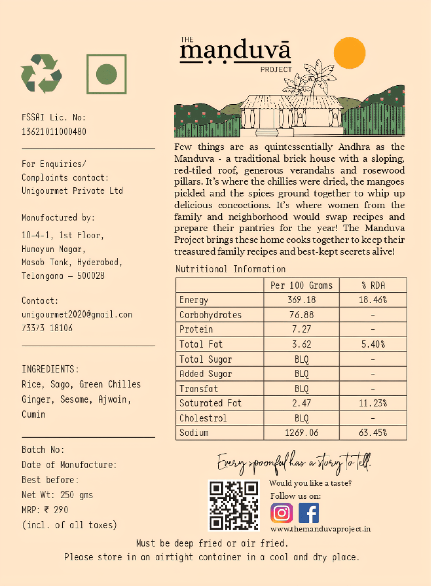 Rice Fryum Crisps 250 Gms