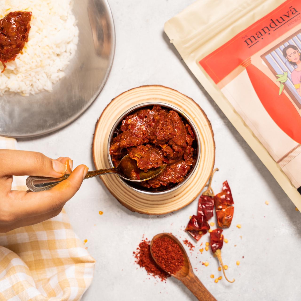 Red Chilli Pickle (Pandu Mirapakaya)