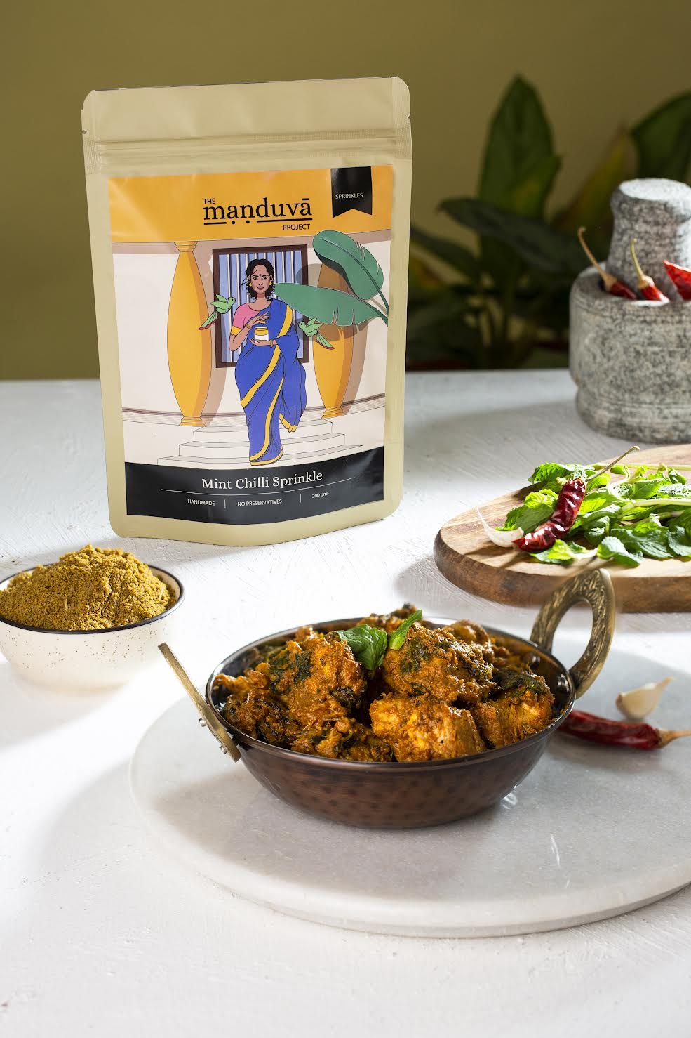 Shop Hand-Pounded Mint Chilli Sprinkle – Manduva